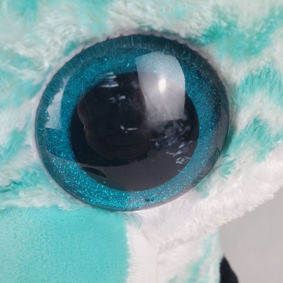 Ty Beanie Boo Piper The Fox Plush Large 16" Aqua Chevron Claires Exclusive - Picture 4 of 9